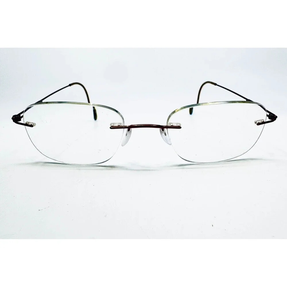 Silhouette Eyeglass Frames Mens Brown Rimless Minimalist Lightweight